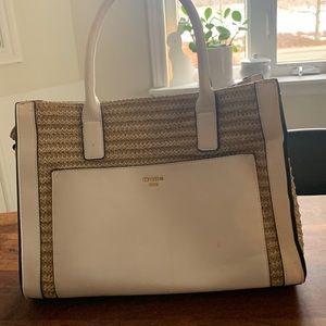 Dune London straw/leather purse.